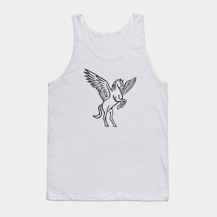 Simple Pegasus on Red Tank Top